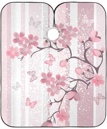 Waterproof Barber Cape - Pink Peach Blossom Cheetah Haircut Bib for Men & Unisex | Professional Hair Cutting Cape - Buy Online on GoSupps.com