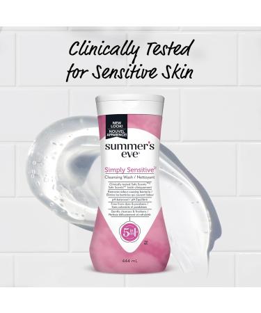 Summer's Eve Cleansing Wash Simply Sensitive Scent 444 milliliter (Pack of 1) Simply Sensitive 444 ml (Pack of 1) - Buy Online on GoSupps.com