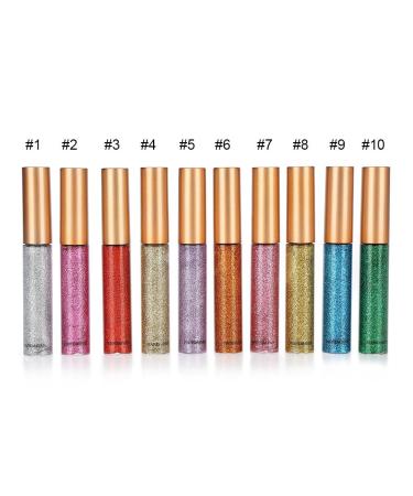 NIMOA 10 Colors Glitter Liquid Eyeliner-Glitter Diamond Liquid Eyeliner
