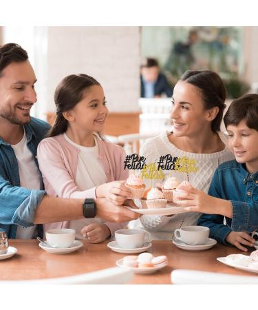 MonMon & Craft Bye Felicia Cupcake Toppers - Retirement Job Change Cupcake Toppers - Farewell Party Sign Dessert Decor Going Away Graduation Divorce Party Decorations Black Gold Glitter - 24 Pcs - Buy Online on GoSupps.com