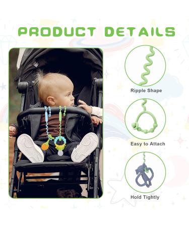 Vicloon Silicone Toy Clip 2Pcs Toy Safety Straps Food Grade Silicone Pacifier Clips Sippy Cup Strap Adjustable Stroller Pacifier Strap Hanging Toys Baby Toy Anti Drop Chain (Blue/Green) - Buy Online on GoSupps.com