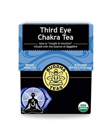 Buddha Teas Organic Third Eye Chakra Tea - OU Kosher, USDA Organic, CCOF Organic, 18 Bleach-Free Tea Bag (Third Eye Chakra Tea)