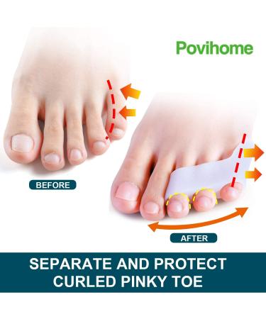 Povihome 10 Pack Pinky Toe Separators - Triple Gel Protectors for Overlapping & Curled Pinky Toes - Separate and Protect White - Buy Online on GoSupps.com