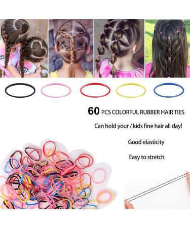 60Pcs Pain-Free Thickened Rubber Hair Ties in Candy Colors - Buy Online on GoSupps.com
