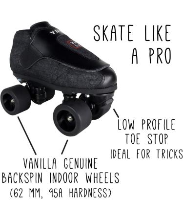 VNLA Junior Stealth Jam Skates - Indoor Unisex Roller Skates Men 13 / Women 14 - Buy Online on GoSupps.com