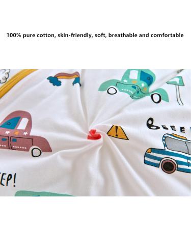 Chilsuessy Baby Sleeping Bag with Detachable Sleeves - 3.5 Tog, 100% Cotton, City Car Design - For Infant Toddler (2-4 Years) - Buy Online on GoSupps.com