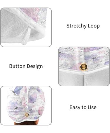 Butterflies Dry Hair Cap Set - 2 Piece Quick Drying Towel & Soft Button Headband | Super Absorbent Comfort for All Hair Types | International Shipping - Buy Online on GoSupps.com