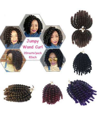 Coolbers 6 Packs 8 Jumpy Magic Locking Crochet Braids - Ombre Red Jamaican Bounce Curl Extensions (1B/Castle) - International Shipping Available - Buy Online on GoSupps.com