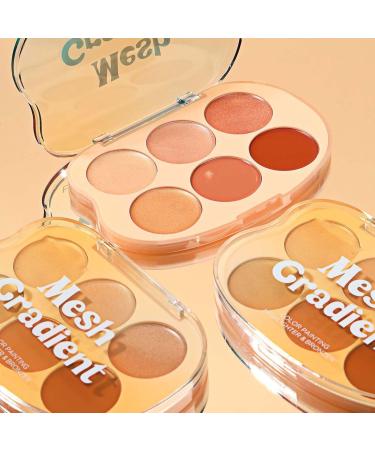  Yhsioaklo Illuminating blush palette 6 colors bronzing brightening long-lasting cream dazzling for women - Buy Online on GoSupps.com