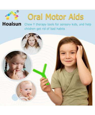 Sensory Chew Toys 2 Pack for Autistic Children - Silicone Oral Motor Tools for Autism ADHD SPD - Biting Fidget & Teething Relief - Blue & Green - Buy Online on GoSupps.com