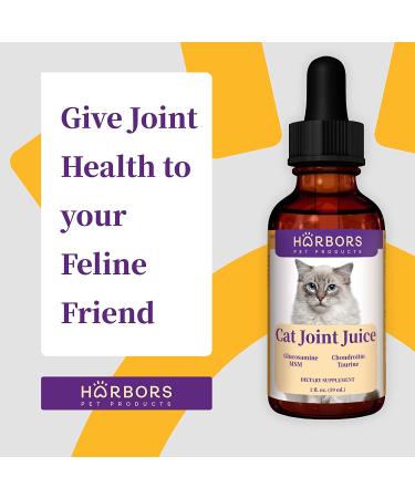 Harbor's Joint Juice 59ml - Cat Joint Supplement for Fast Pain Relief & Younger Hips | Glucosamine, MSM, Chondroitin, Hyaluronic Acid | Yummy Organic Beef Flavor - Buy Online on GoSupps.com