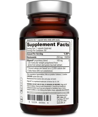 Oligoderm Premium Skin Support Supplement with Oligonol & Niacinamide - 60 Capsules - Buy Online on GoSupps.com