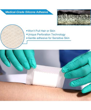 Hysimedy Silicone Foam Dressing 4x4 with Border 10 Pack - Waterproof & High Absorbency Wound Care for Pressure Sores, Bed Sores, Leg Ulcers, Diabetic Ulcers - Buy Online on GoSupps.com