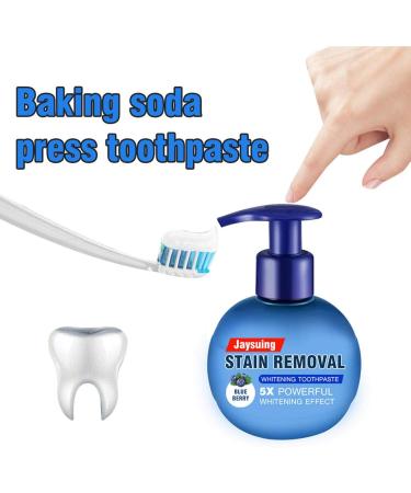 Natural Whitening Toothpaste - Fluoride-Free Bleaching & Tooth Cleaning - Blueberry Flavor for Healthy White Teeth - Buy Online on GoSupps.com