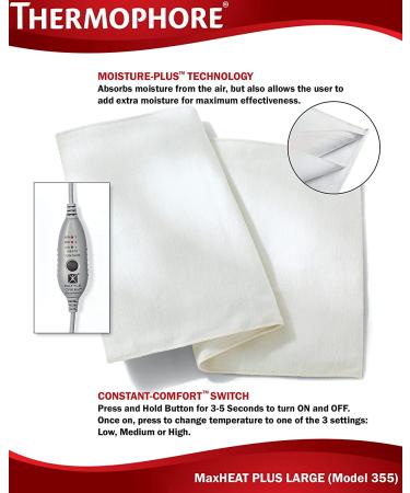 Thermophore MaxHEAT Plus Large Moist Heating Pad 14x27 - Model 355 - 1 Count - Buy Online on GoSupps.com