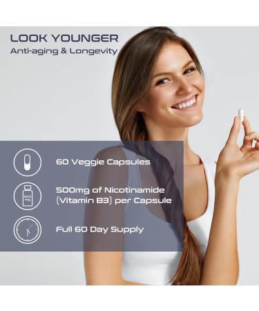 NAD 500mg Capsules 99% Purity Vegan Friendly & GMO-Free Naturally Boost Your NAD+ Levels (120 Capsules) 60 count (Pack of 2) - Buy Online on GoSupps.com