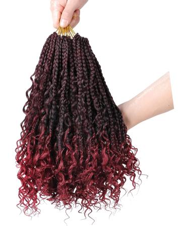 Box Braids Curly Ends Box Braid Crochet Hair Prelooped Synthetic Crochet Braids (14inch T118) - Buy Online on GoSupps.com