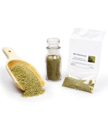 Feine W rze Organic matcha salt with Japanese matcha tea and 5% natural sea salt | Unprocessed additive-free vegan gluten-free | 25g