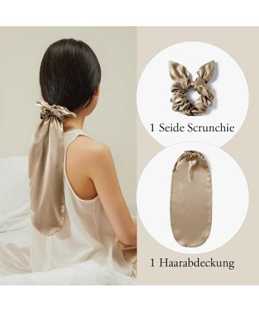 LilySilk 100% Silk Hat & Scrunchies Set | 2-in-1 Silk Hair Ties for Sleeping | Adjustable & Comfortable for Long Hair - Buy Online on GoSupps.com