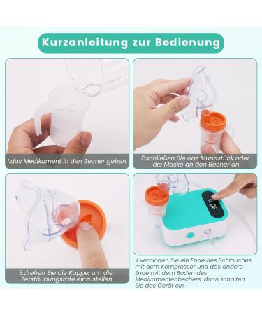 Hithinkmed Compressor Nebulizer Set for Kids & Adults | Inhalation Device with Mask & Mouthpiece | Fuzling Inhalator for Colds & Asthma | Green - Buy Online on GoSupps.com