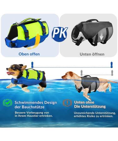 Shop Eyin Life Jackets for Small Dogs | Size-Adjustable Reflective Tear-Resistant Swimming Vest - Blue & Yellow - Buy Online on GoSupps.com