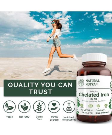 Natural Nutra Chelated Iron Supplement for Men and Women Nails Health Helps Enhance Iron Level Promotes Optimal Absorption Skin Health Improves Hair Growth Gluten Free 90 Tablets 90 Count (Pack of 1) - Buy Online on GoSupps.com