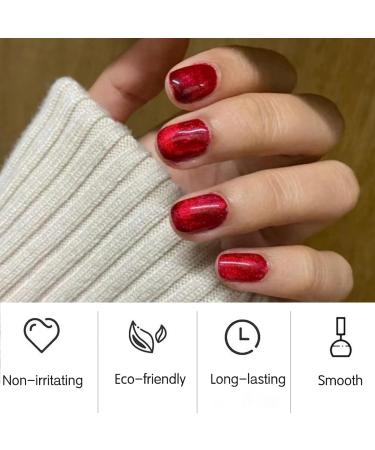 Jelly Cat Eye Gel Nail Polish Red Glitter Crystal Gel Polish Red Magnetic Nail Polish Soak Off UV/LED Sparkle Shiny Crystal Cat Eye Gel Nail Polish for Nail Art Manicure Salon DIY at Home - Buy Online on GoSupps.com