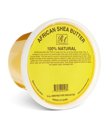RA Cosmetics 100% Pure African Shea Butter, Golden - Unrefined, Raw African Luxury Head-to-Toe Moisture Miracle for Radiant Skin and Luscious Hair - Sourced from Ghana - 16 oz Jar