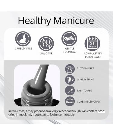 Ur Sugar UV Nail Polish Set - Gray Glitter & Gel Colors - Black White & Shellac Starter Kit for Nail Studios - Includes Gift Box & Manicure Essentials - Buy Online on GoSupps.com