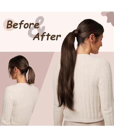 Ponytail Extension Human Hair Ponytail Extension 14-22" Long Straight Wrap Around Ponytail Clip In Hair Extension Brazilian Remy Hair Straight Ponytail Hairpieces Ponytail Hairpiece for Women (Color 22inch 105G #2 - Buy Online on GoSupps.com