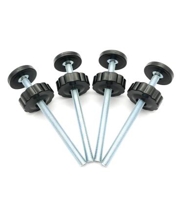 4 Pack 8MM Baby Gate Threaded Spindle Rod, Replacement Hardware Parts Kit for Pet & Dog Pressure Mounted Safety Gates - Extra Long Wall Mounting Accessories Screws Rods Adapter Bolts Black Round 2 Count (Pack of 1)