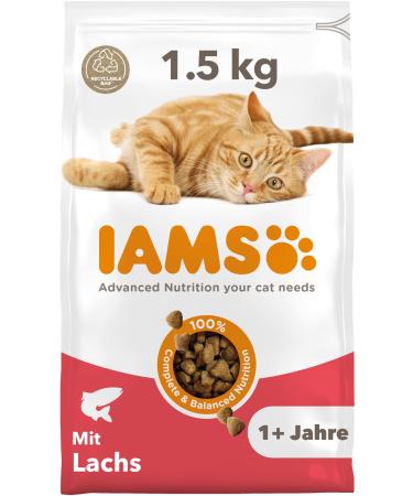IAMS dry cat food with salmon - dry food for cats aged 1-6 years 1.5 kg salmon 1.5 kg (1 pack)