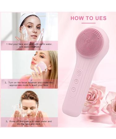Buy Silicone Face Scrubber Exfoliator - Waterproof Rechargeable Facial Brush for Deep Cleansing & Massage - Ideal for Men & Women (Pink - Buy Online on GoSupps.com