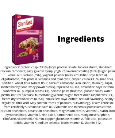 Slim Fast 16 x 60g Meal Bars 8 Choc Orange With 8 Very Berry Tasty Flavours Balanced Meal Replacement Bar For Weight Loss And Diet Calorie Controlled High In Protein And Fiber - Buy Online on GoSupps.com