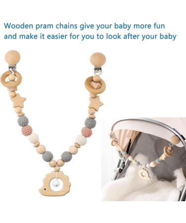 Bogoro Pink Wooden Baby Stroller Chain Toys | Perfect Gifts for Newborns & Toddlers - Buy Online on GoSupps.com