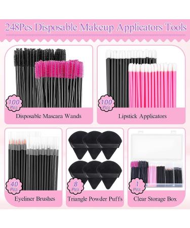 Eco-Friendly 248 Pc Disposable Makeup Applicator Kit with Triangle Puffs, Mascara Wands, Lip Applicators, Eyeliner Brushes - White | Ideal for Makeup Artists - Buy Online on GoSupps.com