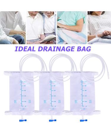 1000ml Urine Leg Bags - 3 Pieces Collecting & Drainage Bags with Straps Valves & T-Drain for Safe Catheter Use - Buy Online on GoSupps.com
