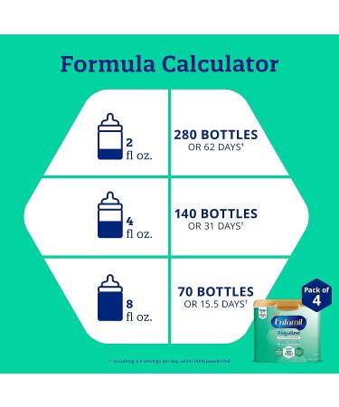Enfamil Reguline Baby Formula with Omega-3 DHA & Probiotics | Soft Stools & Immune Support | 19.5 oz (Pack of 4) - Buy Online on GoSupps.com