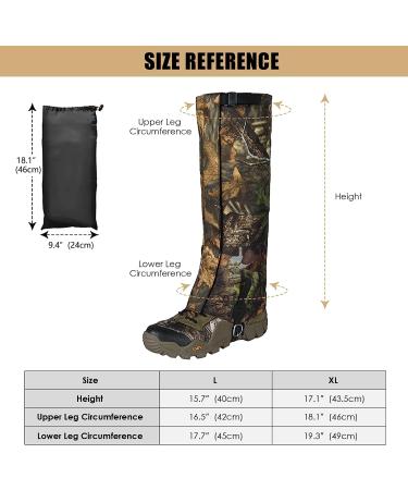 Ueasy Waterproof Leg Gaiters for Outdoor Activities | Anti-Tear Oxford Fabric | Men and Women | Ideal for Hiking, Hunting, Snow Skiing | G7KL - Buy Online on GoSupps.com