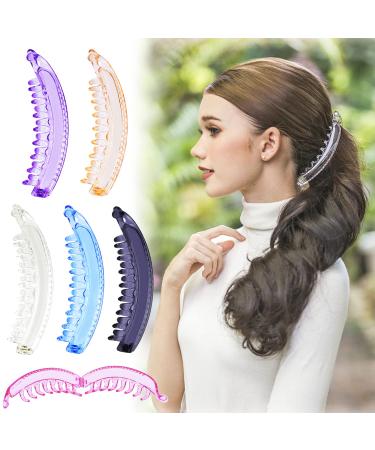 RC ROCH 6 POSTER HOMPING CHILDER HAIRCT BANANEN CLASS Women High quality Robust for more volume large transparent multifolitis 6 pieces (1 Pack) Transparent multifolitis