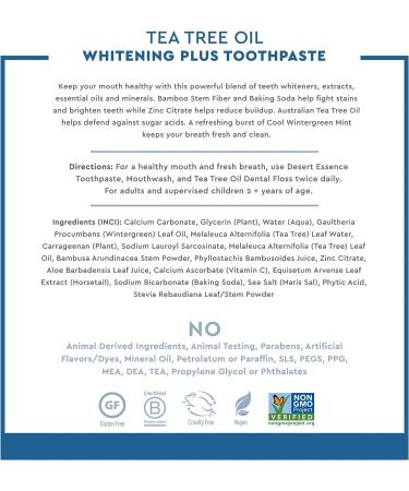 Desert Essence Natural Whitening + Tea Tree Oil Bundle - Toothpaste & Mouthwash - Promotes Healthy Mouth - Complete Oral Care - Buy Online on GoSupps.com