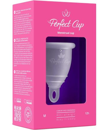 Perfect Cup Menstrual Cup - 100% Medical Silicone Vegan-Friendly Super Soft & Flexible 12 Hours Protection Reusable - Size M Transparent - Buy Online on GoSupps.com