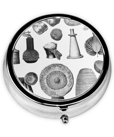 Romantic Paris Butterfly Eiffel Mini Round Pill Box | 3 Compartment Travel Pill Organizer | Portable Medicine Case for Home & Office - Buy Online on GoSupps.com