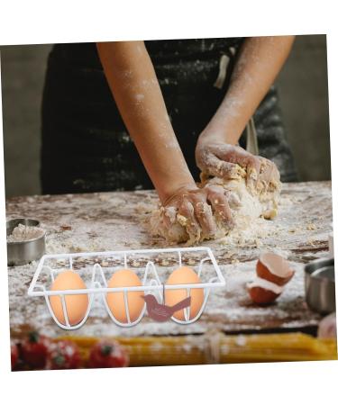 Angoily Egg Rack Egg Display Stands Fridge Containers Egg Holder Tray Eggs Refrigerator Iron Dispenser White White 18X12X5.5CM - Buy Online on GoSupps.com