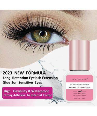 Professional Sensitive Eyelash Extension Glue 5ml - No Fume, 6-7 Weeks Retention, Black Adhesive for False Eyelashes - Self Use & Individual Extensions - Buy Online on GoSupps.com