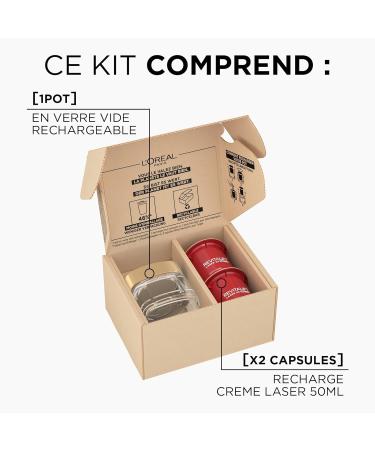L'Or al Paris - Discovery Kit - Deep Anti-Aging Facial Treatment - Triple Action Day Cream - With Hyaluronic Acid Pro-Retinol & Vitamin C - All Skin Types - Revitalift Laser X3 - 2x 50 ml - Buy Online on GoSupps.com