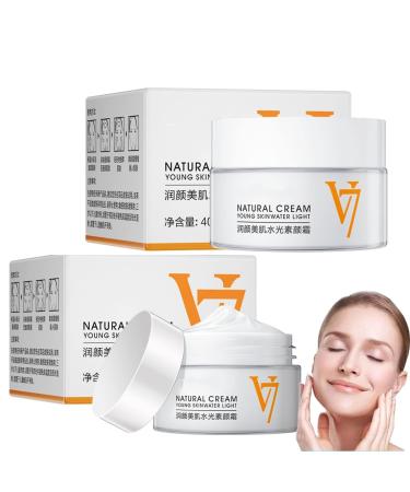 TTYRBF 2PCS V7 Natural Cream Natural Cream for All Skin Type Face Moisturizer Natural Cream Young Skin Water Light for women V7 Natural Cream