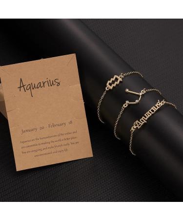 ADEYPCGD 3 Piece Set Of Twelve Constellation Bracelets 3 Piece Set Of Ancient Characters British Constellation Bracelets Alloy Bracelets Western Jewelry Set A One Size - Buy Online on GoSupps.com