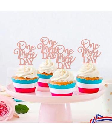 Keaziu 24 Pack One More Day Cupcake Toppers Wedding Dinner Bachelorette Cupcake Picks Wedding Theme Cake Decorations for Wedding Birthday Party Decorations Supplies Rose Gold 1 Rose Gold One 1 - Buy Online on GoSupps.com