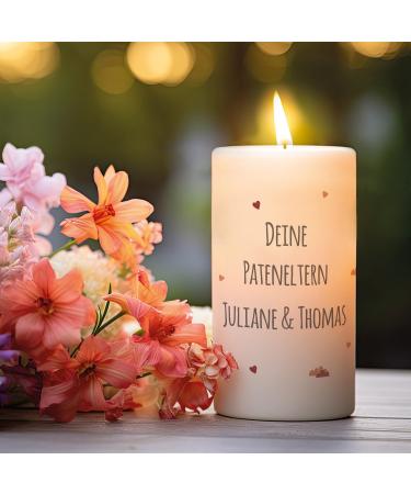 Personalized Rainbow Baptism Candle - Custom Name & Date | Unique Gravure Line Printed Gift for Kids - Red Christening Candle - Buy Online on GoSupps.com